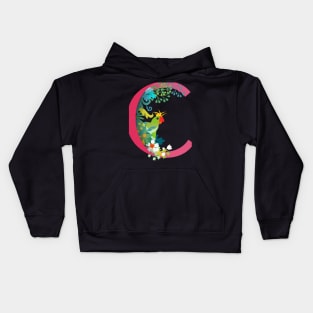 Tropical alphabet C Kids Hoodie